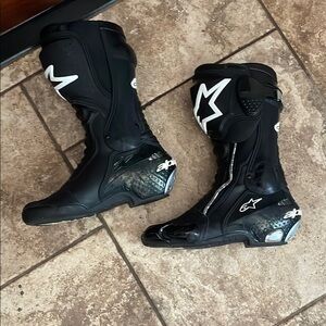 Alpinestars Black and White Racing Boots